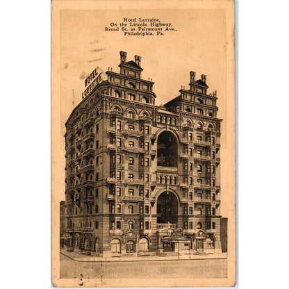 1927 Hotel Lorraine Philadelphia PA Original Postcard PC10