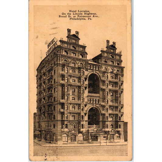 1927 Hotel Lorraine Philadelphia PA Original Postcard PC10