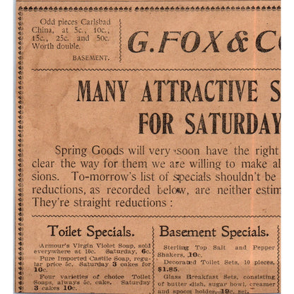 Neal, Goff & Inglis Co Coal Rage Stove Hartford 1901 Newspaper Ad AD8-H2
