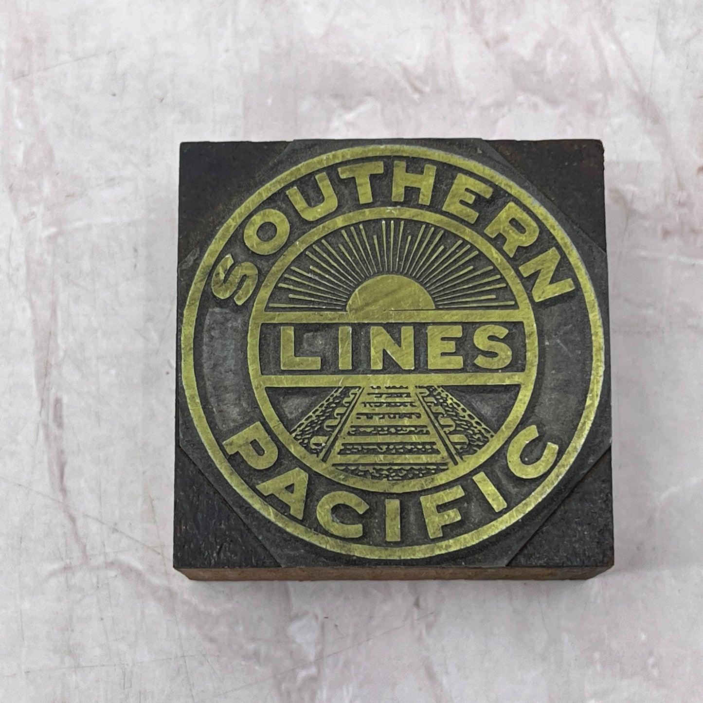 Southern Pacific Lines Railroad Vintage Letterpress Printers Block Plate SF5