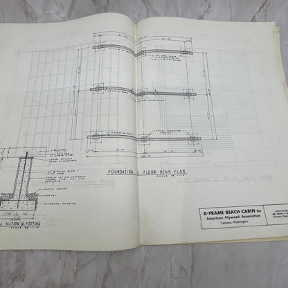 1957 "A" Frame Beach Cabin Plans - American Plywood Association List FL6-1
