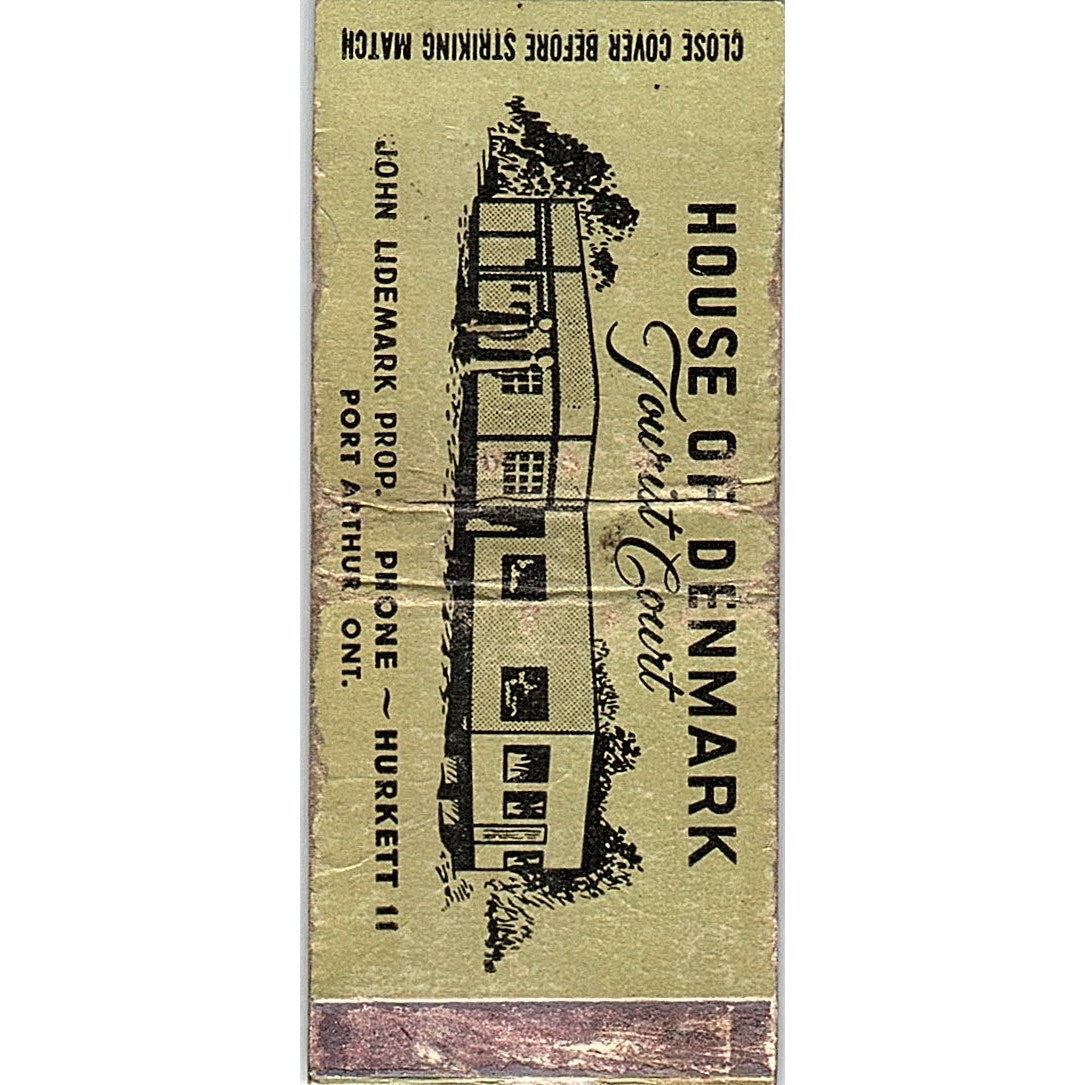 House of Denmark John Lidemark Port Arthur Ontario Vtg Matchbook Cover SF3-Y1