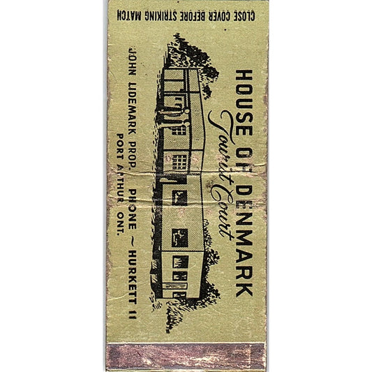 House of Denmark John Lidemark Port Arthur Ontario Vtg Matchbook Cover SF3-Y1