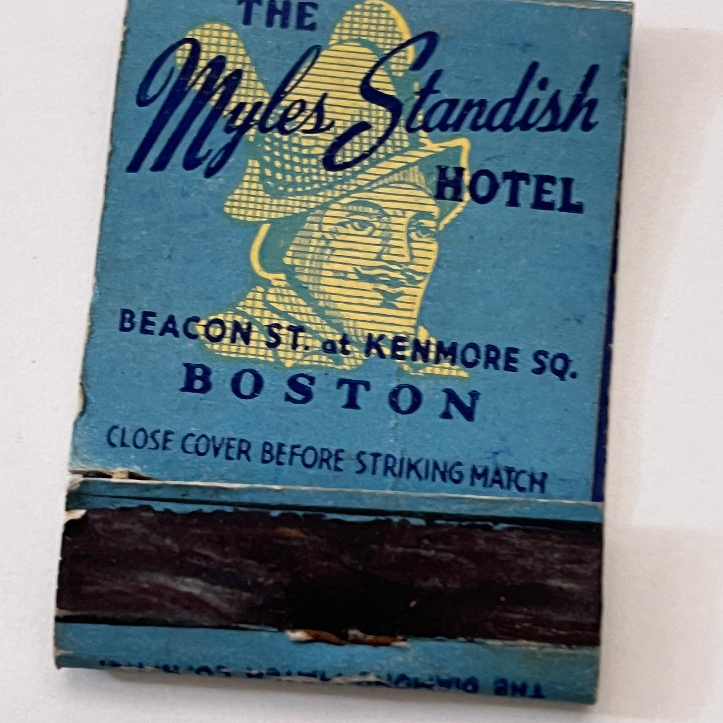 The Myles Standish Hotel Beacon St Boston MA Vintage Matchbook Cover TB8-MB3-2