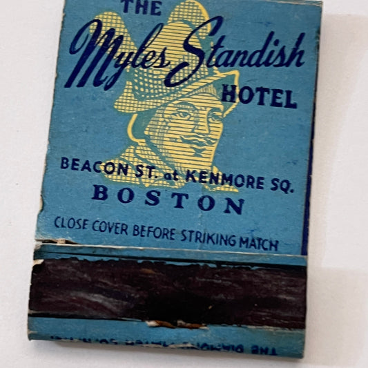 The Myles Standish Hotel Beacon St Boston MA Vintage Matchbook Cover TB8-MB3-2