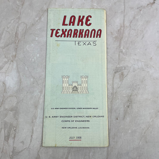 1958 Lake Texarkana Texas Fold Out Travel Map & Brochure TG8-Z