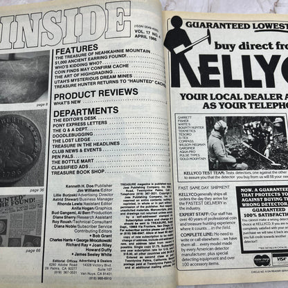 1986 April - Treasure Magazine - Treasure Hunting Metal Detecting Gold Coins M10