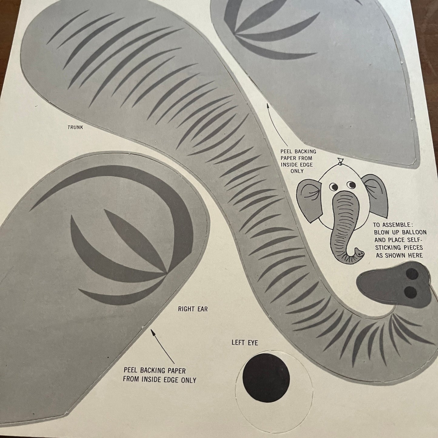 GOP Republican Party Be Sure to Vote Elephant Balloon Stick-ons 1960s AF3