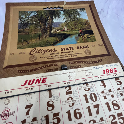 1965 Citizens State Bank Calendar Winsted MN V23