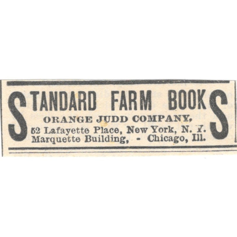 Standard Farm Books Orange Judd Co Chicago IL 1905 Magazine Ad AF1-NES2