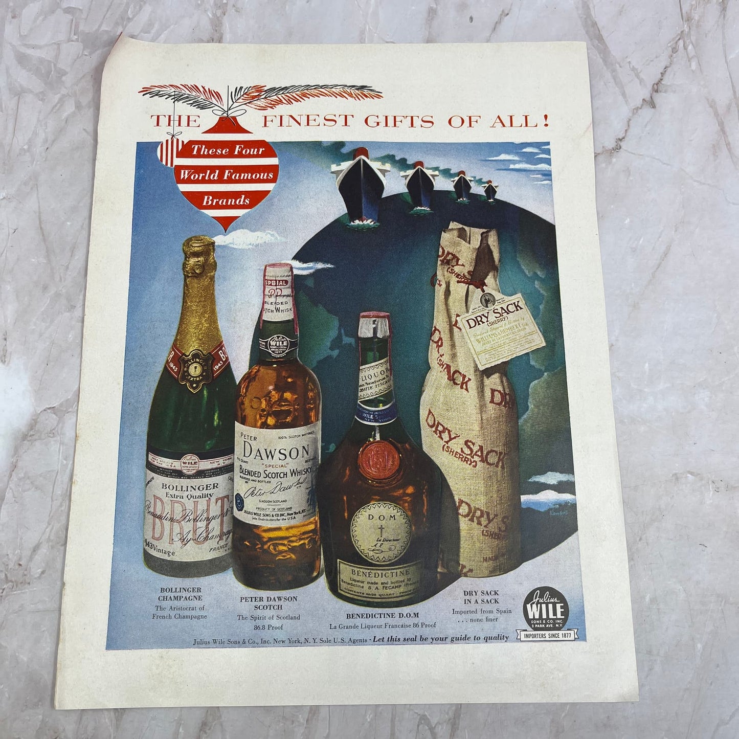 Julius Wile Sons & Co Importers Christmas Gifts 1951 Magazine Ad FL6-10