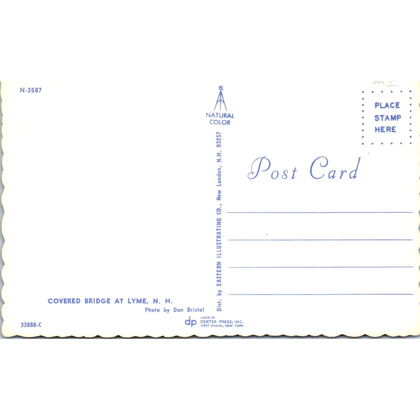 Covered Bridge At Lyme NH Vintage Covered Bridge Postcard PC13