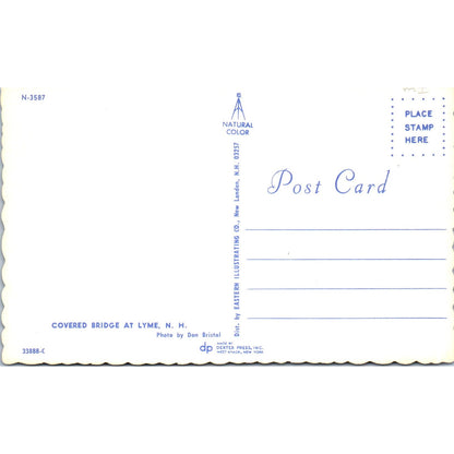 Covered Bridge At Lyme NH Vintage Covered Bridge Postcard PC13