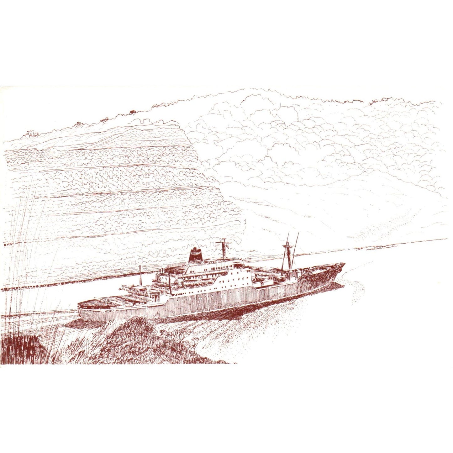 The Santa Magdalena Passenger Cargo Ship Vintage Postcard PC17