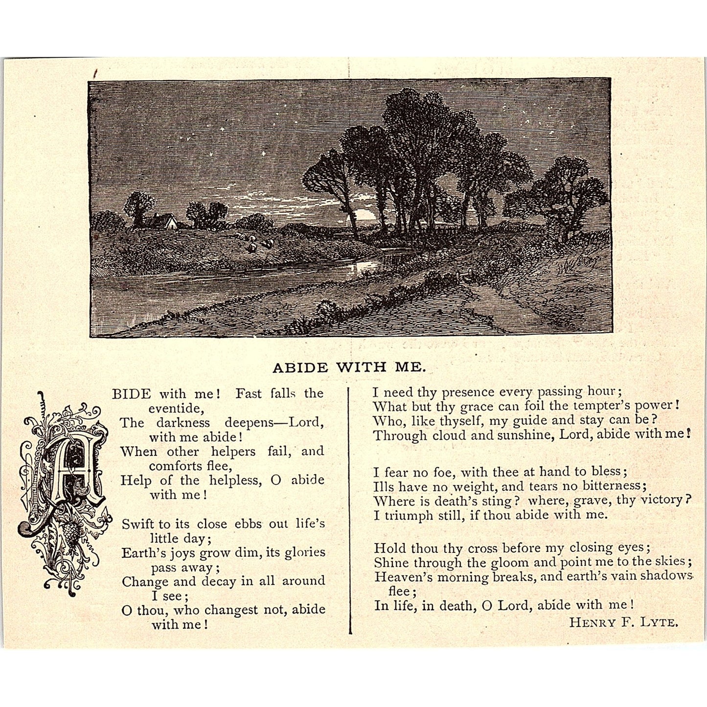 Abide With Me - Henry F. Lyte 1884 Poem AG3-1