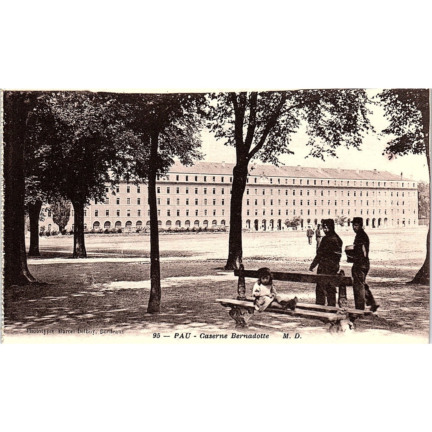 Pau Caserne Bernadotte French Antique Postcard PE10