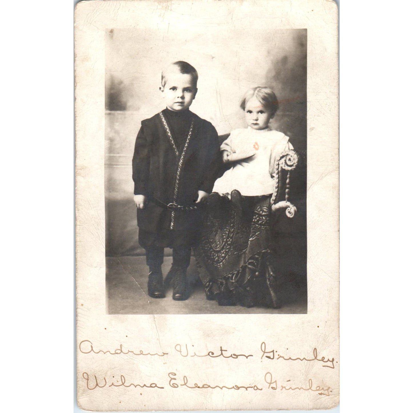 Andrew Victor Grinley Wilma Elanora Grinley Antique RPPC Postcard AE2
