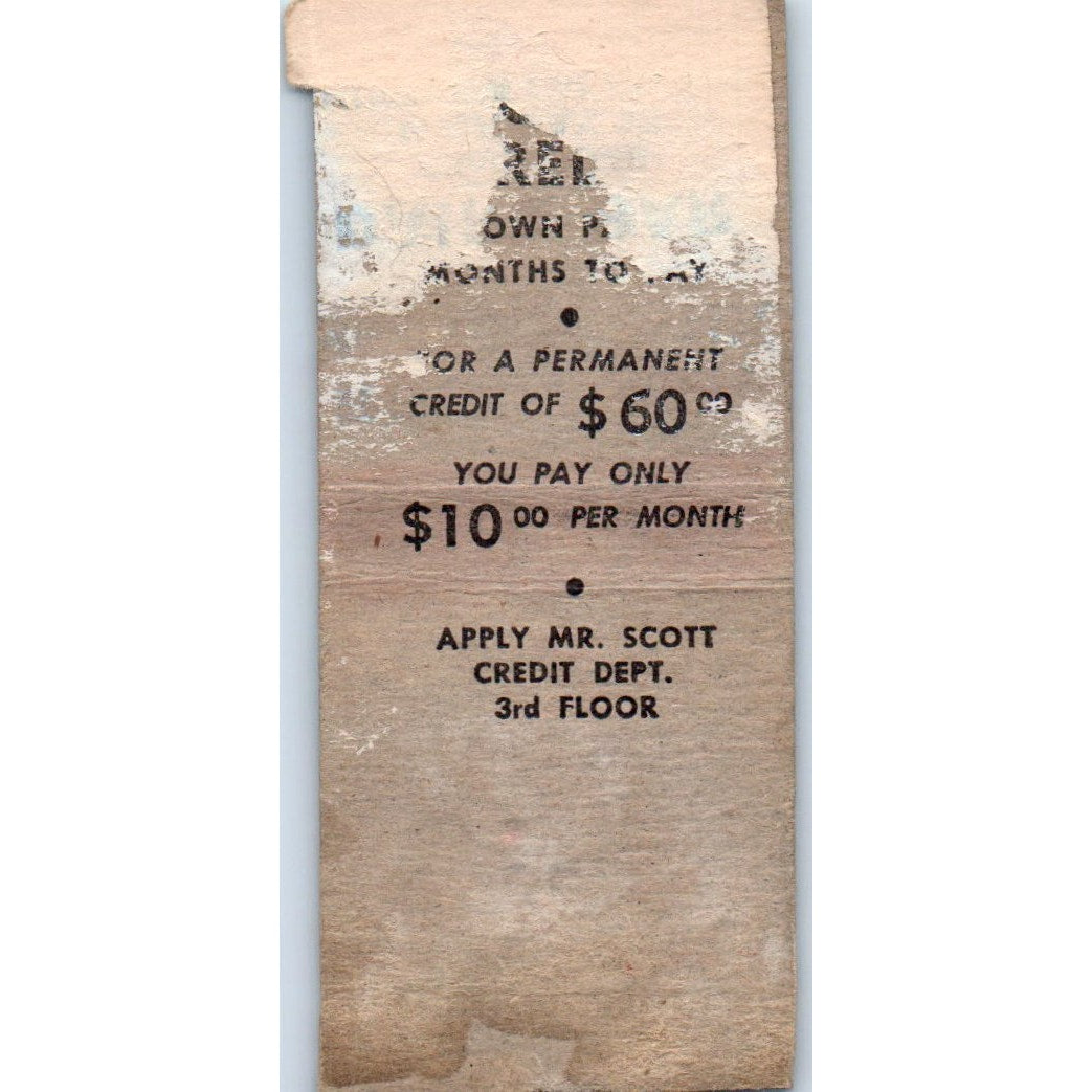 Goldsmith Bros. Downtown Department Store NY Vintage Matchbook Cover SD4-Y15
