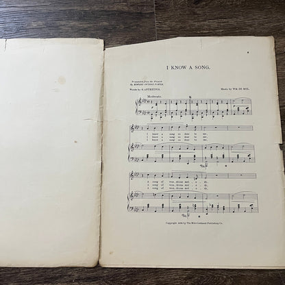 I Know a Song - G. Anthenis Wm. De Mol Jean Dore 1889 Sheet Music V33-4