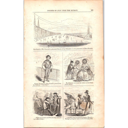Fourth of July on the Hudson Illustrated - 3 Pages 1854 Article I19