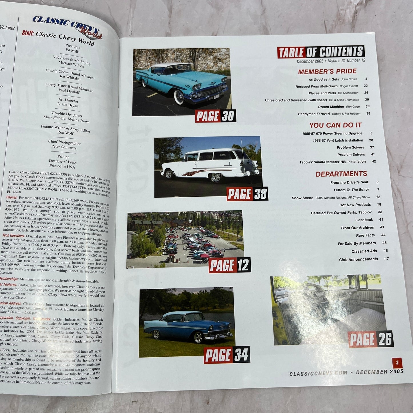 55 Chevy Convertible - Classic Chevy World Magazine - Dec 2005 M29
