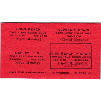 Mr. Ron's Men's Hair Styling Long Beach Jeff Barber Vintage Business Card SD8-B9