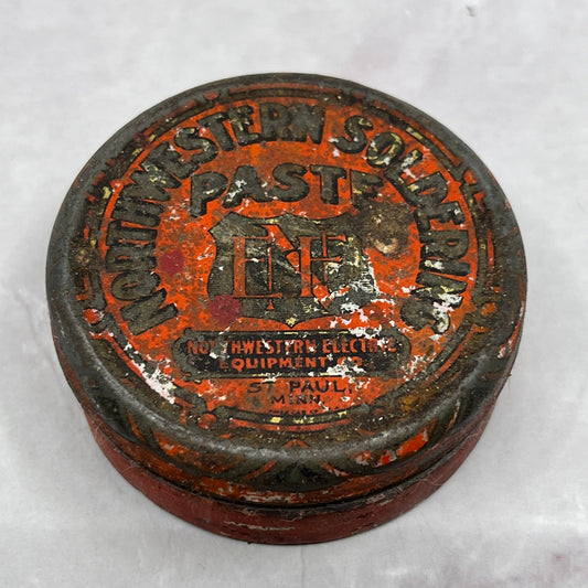 Antique Northwestern Electric Equipment Co Soldering Paste Tin St Paul MN SC1