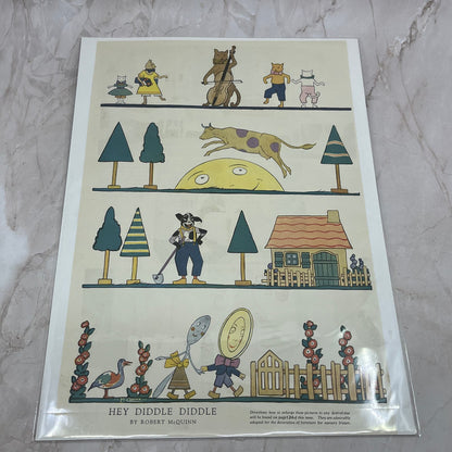 Hey Diddle Diddle Vintage Nursery Rhyme Illustration Robert McQuinn FL6-9