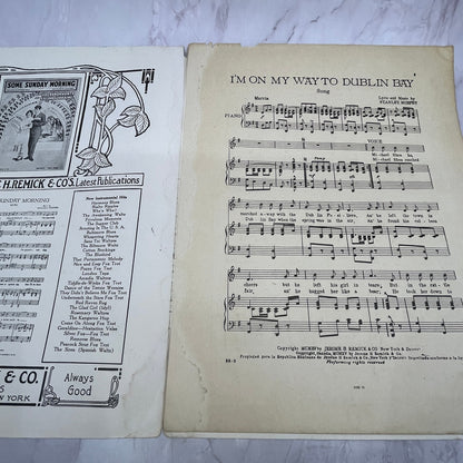 I'm On My Way To Dublin Bay Stanley Murphy 1915 Sheet Music V15