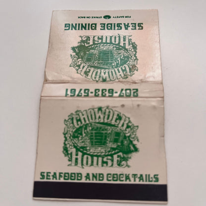 Chowder House Seaside Dining Maine Vintage Matchbook Cover TB8-MB-3