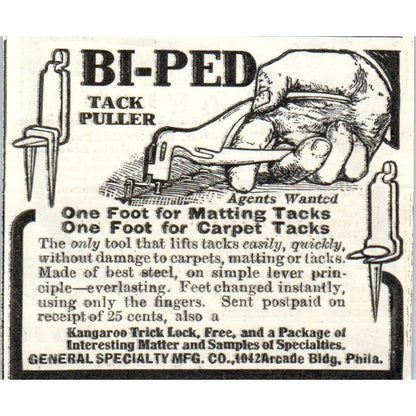 Bi-Ped Tack Puller General Specialty Co Philadelphia Advertisement AE7-A2
