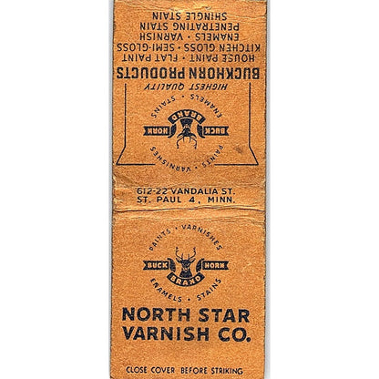 North Star Varnish Co St. Paul MN Vintage Matchbook Cover SF3-Y5