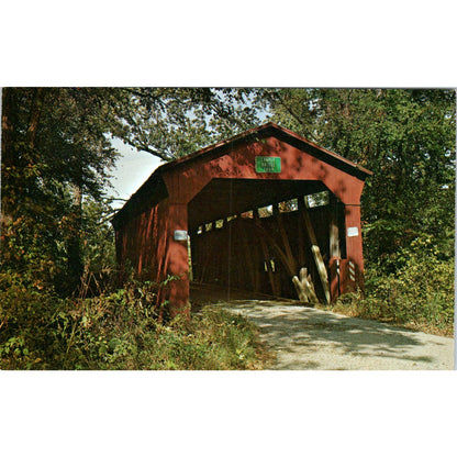 Craple Bridge Croy's Creek Putnam County Bridge IN Covered Bridge Postcard PC13