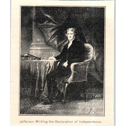 Jefferson Writing The Declaration of Independence c1890 Victorian Print AE8-CH10