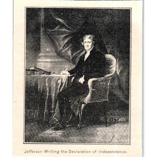 Jefferson Writing The Declaration of Independence c1890 Victorian Print AE8-CH10