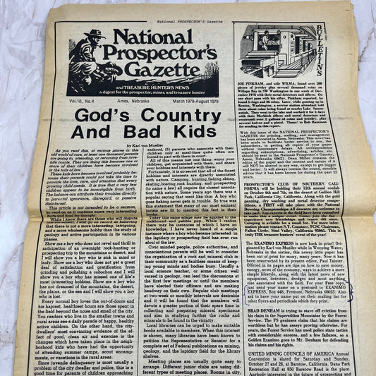 1979 Aug - The National Prospector's Gazette Newspaper - Treasure Hunting M11