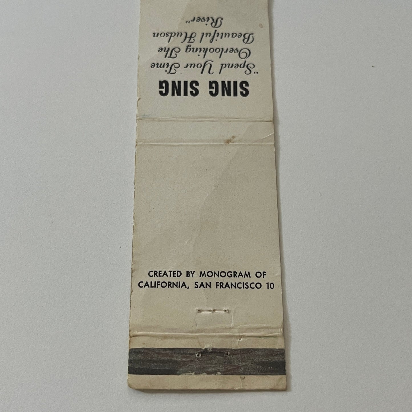 Sing Sing Prison Overlooking the Hudson River Vintage Matchbook Cover TB6-MB2-5