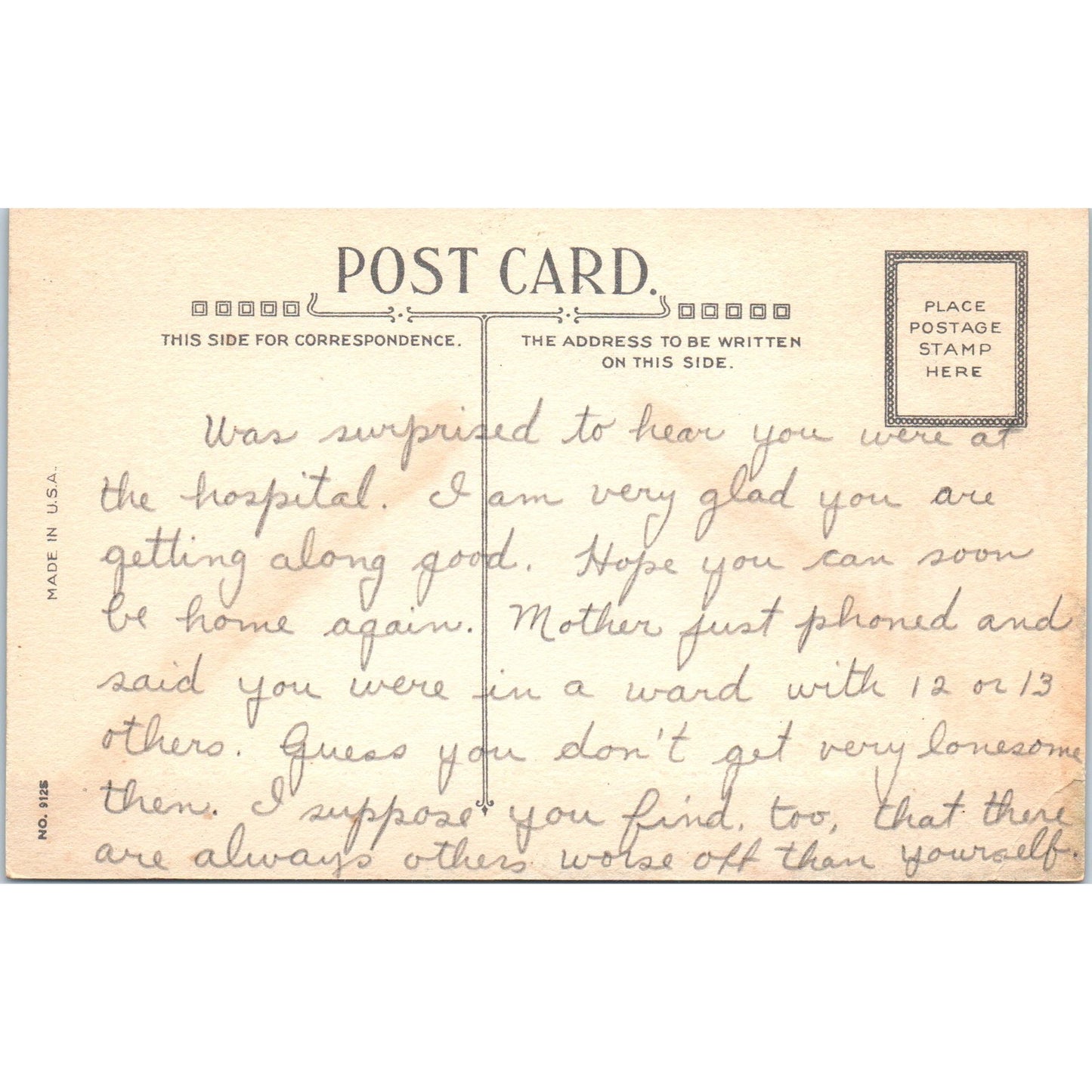 c1910 Glad You Are Improving Psalm 103:1 John Winsch Back Antique Postcard PD8