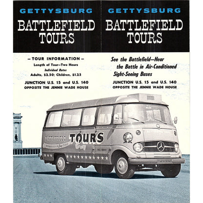 Gettysburg Battlefield Tours Sightseeing Buses Vintage Travel Brochure TH2-TB5