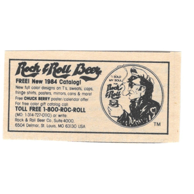 Rock & Roll Beer Co St. Louis MO 1984 Ad AF8-S7