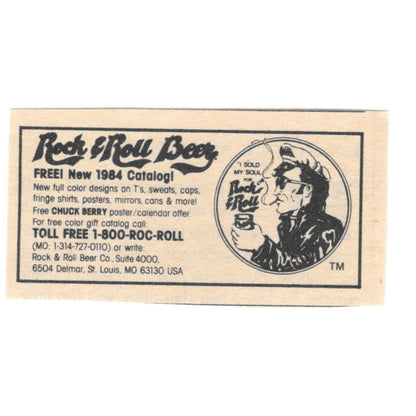 Rock & Roll Beer Co St. Louis MO 1984 Ad AF8-S7