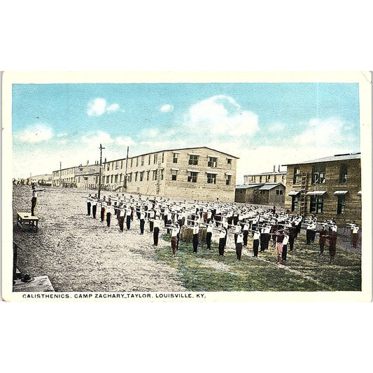 c1910 Calisthenics Camp Zachary Taylor KY - Spanish American War Postcard PE7