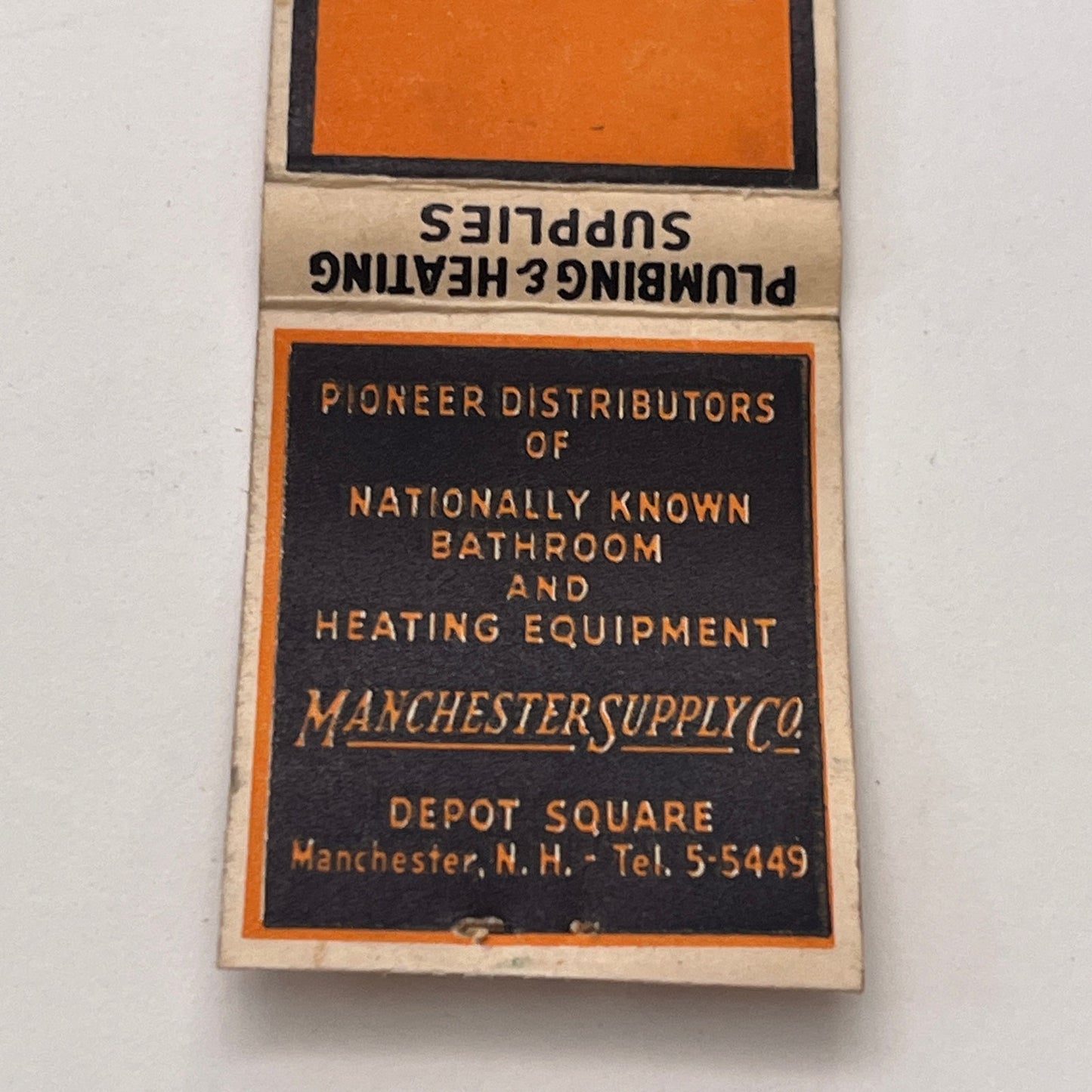 John Kean Plumbing & Heating Supplies Manchester NH Vintage Matchbook TB8-MB-14
