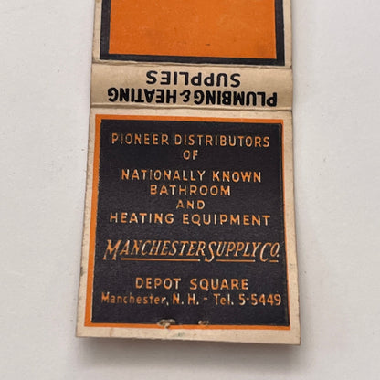 John Kean Plumbing & Heating Supplies Manchester NH Vintage Matchbook TB8-MB-14