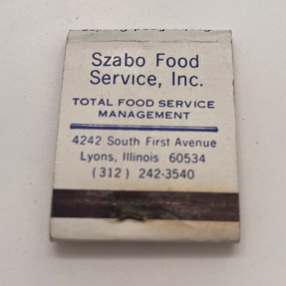 Szabo Food Service Inc Lyons Illinois Vintage Matchbook Cover TB8-MB-6