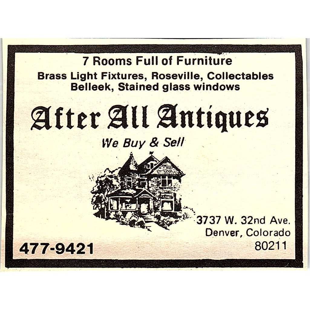 After All Antiques Denver Colorado 1984 Ad AF9-M4