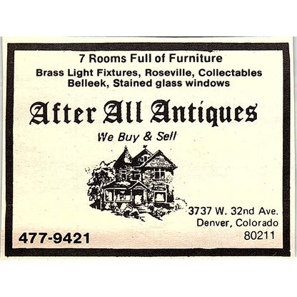 After All Antiques Denver Colorado 1984 Ad AF9-M4