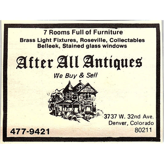 After All Antiques Denver Colorado 1984 Ad AF9-M4