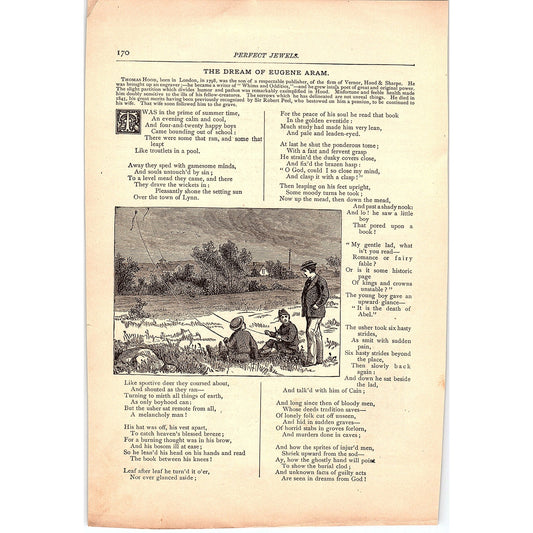 The Dream of Eugene Aram - Thomas Hood 2 Pages 1884 Poem TA5-CJ-4