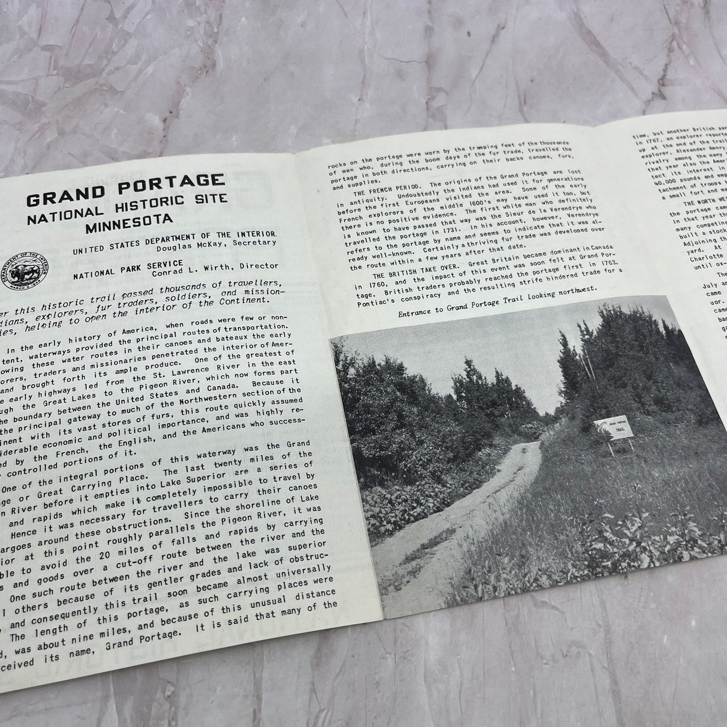 1951 Grand Portage National Historic Site Minnesota Travel Guide & Map TA9-E1